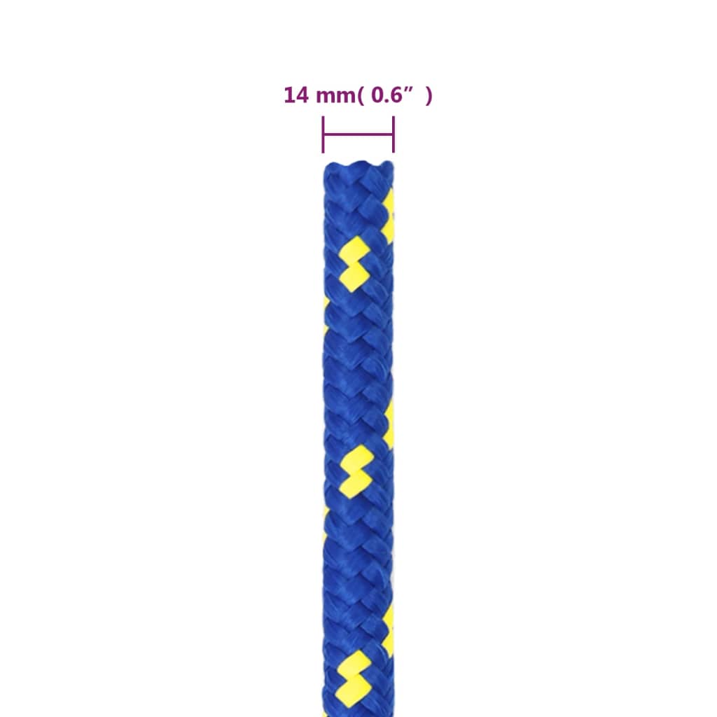 vidaXL Corde de bateau Bleu 14 mm 100 m Polypropylène