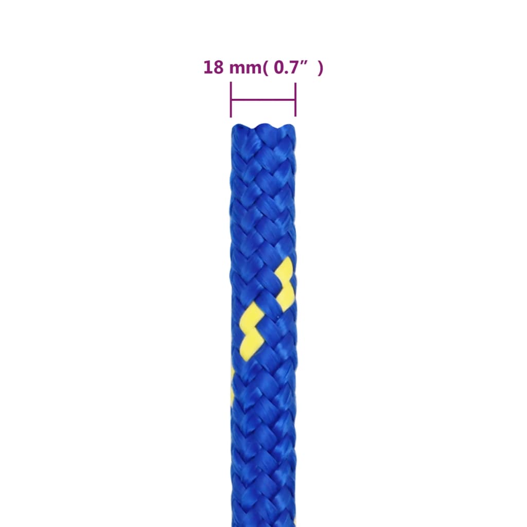 vidaXL Corde de bateau Bleu 18 mm 100 m Polypropylène
