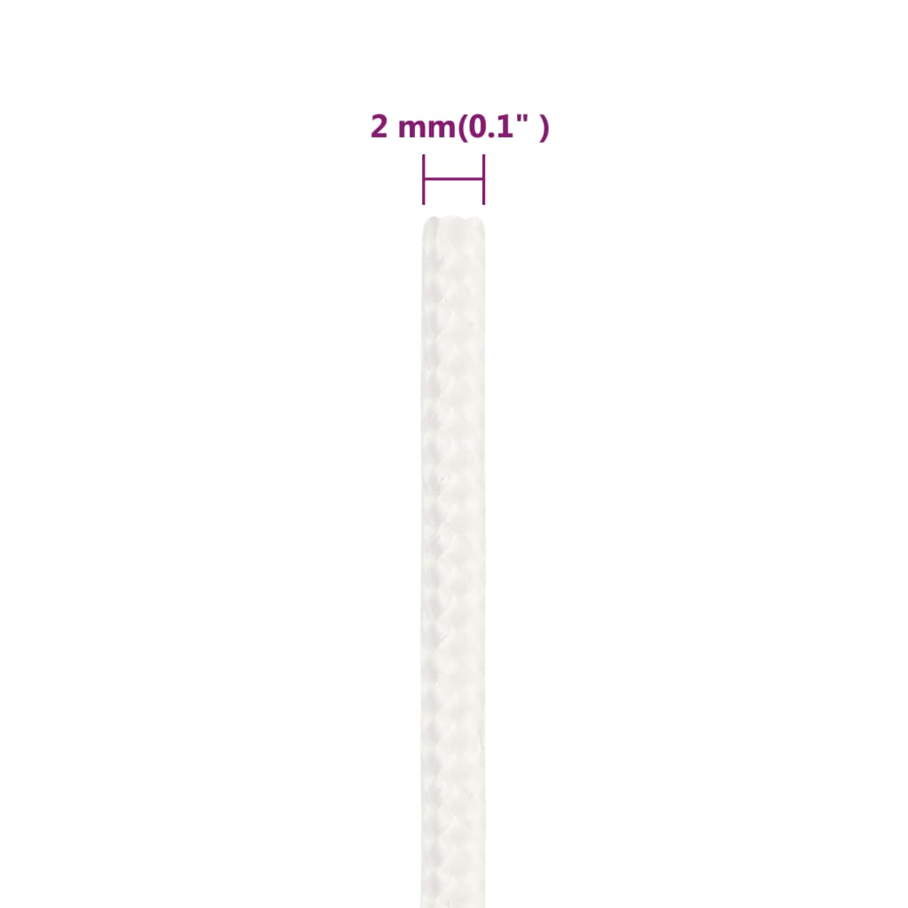 vidaXL Corde de bateau Blanc complet 2 mm 25 m Polypropylène