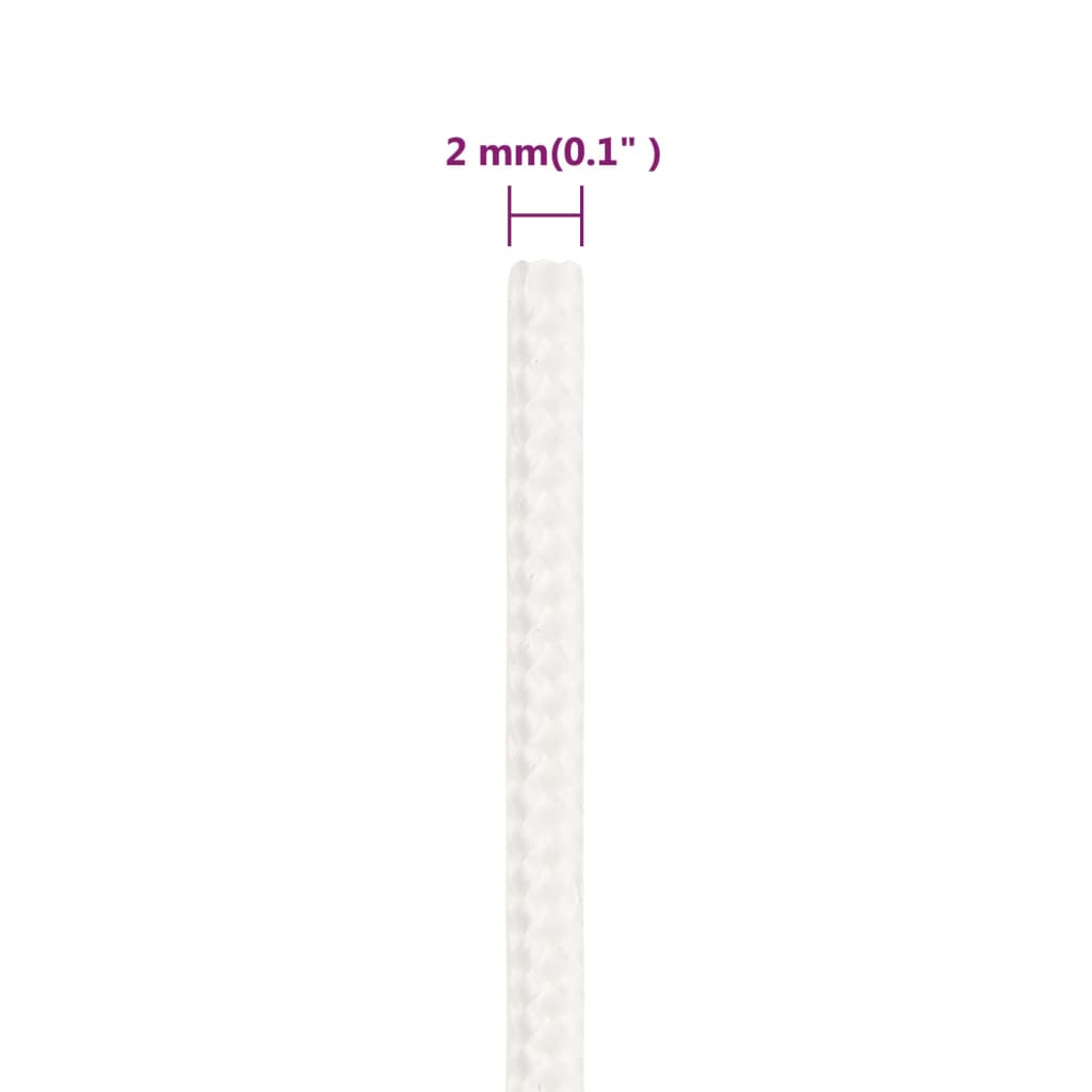 vidaXL Corde de bateau Blanc complet 2 mm 250 m Polypropylène