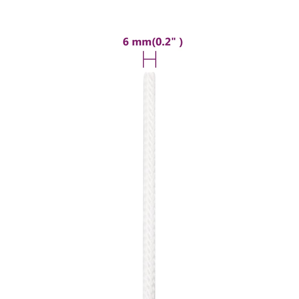 vidaXL Corde de bateau Blanc complet 6 mm 25 m Polypropylène