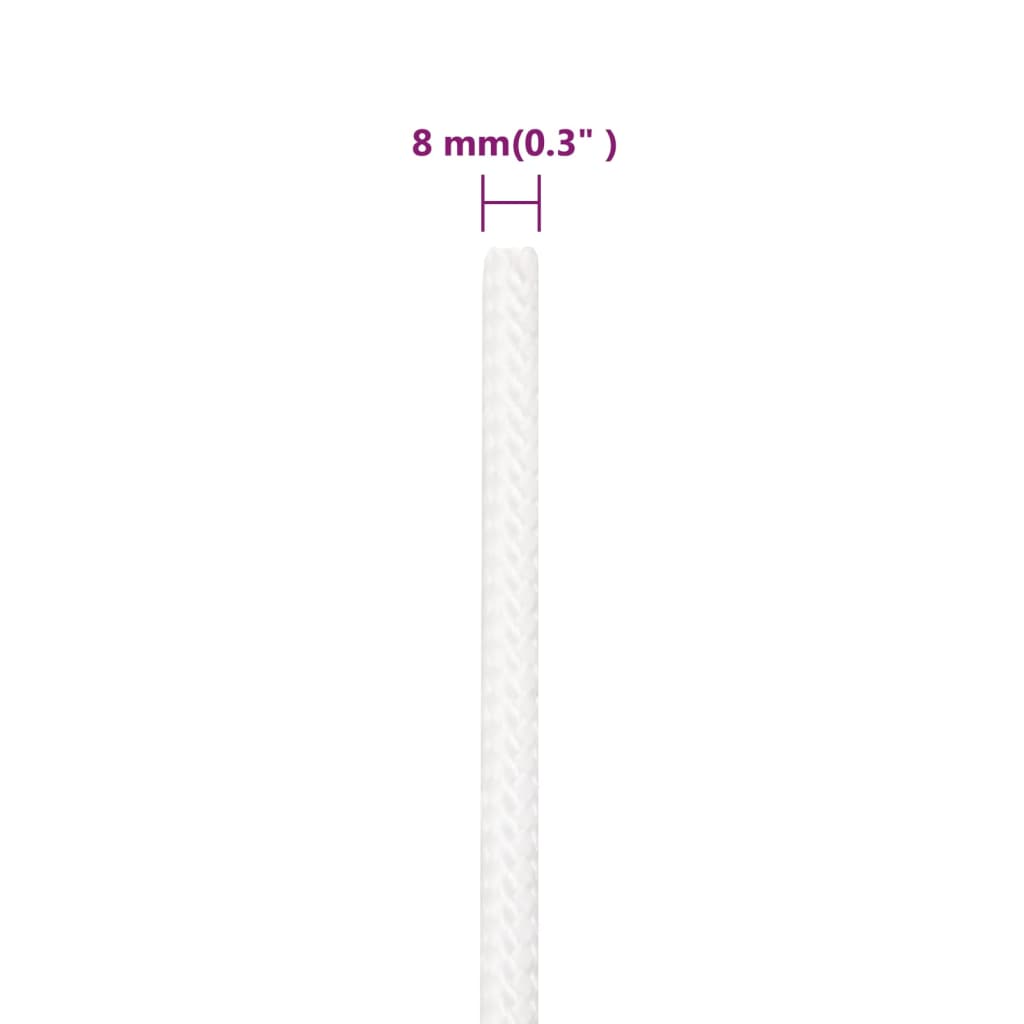 vidaXL Corde de bateau Blanc complet 8 mm 25 m Polypropylène