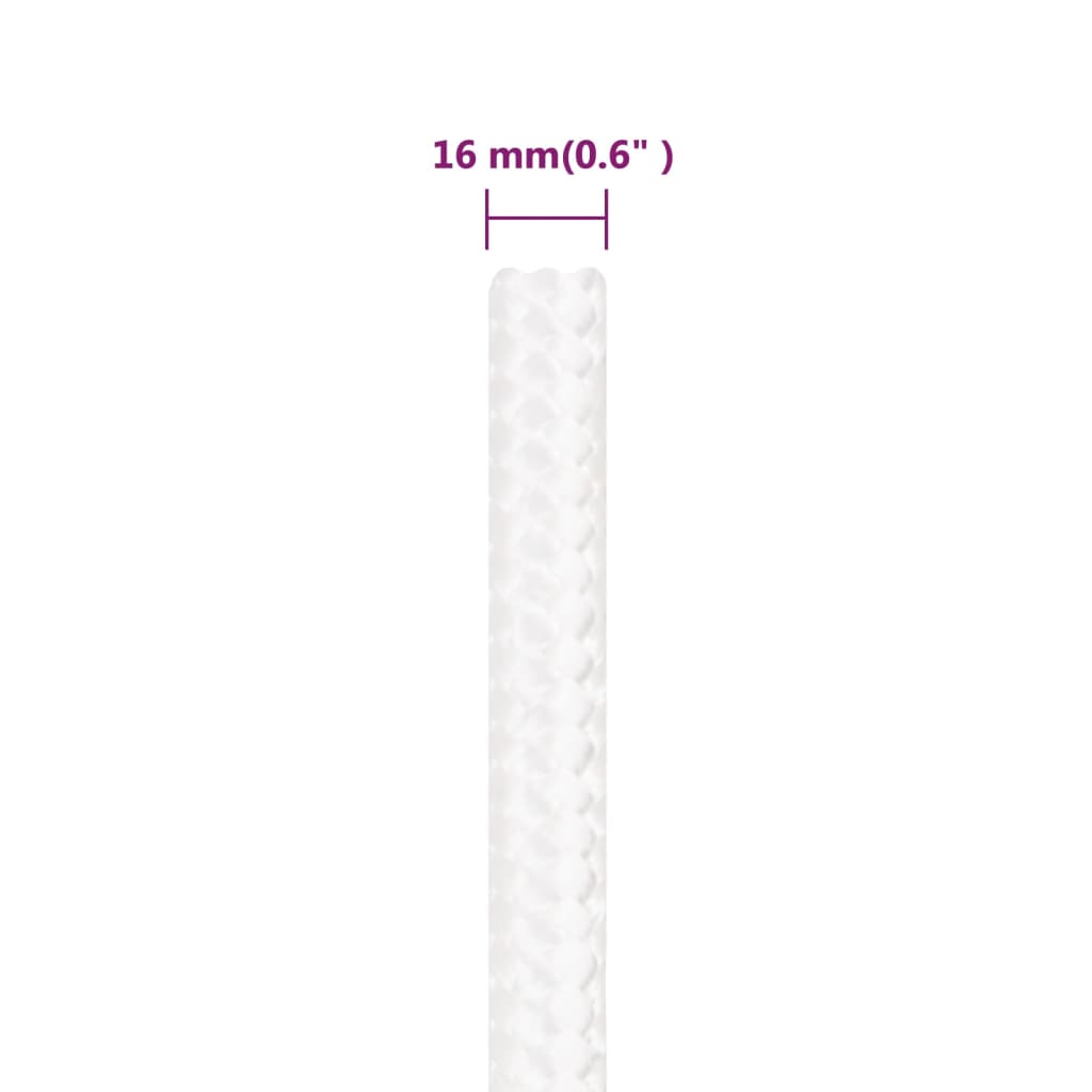 vidaXL Corde de bateau Blanc complet 16 mm 250 m Polypropylène