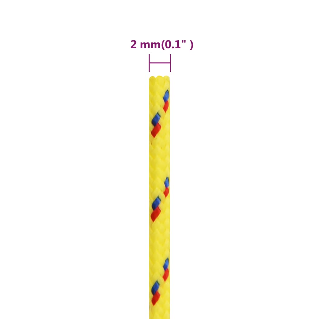 vidaXL Corde de bateau Jaune 2 mm 25 m Polypropylène