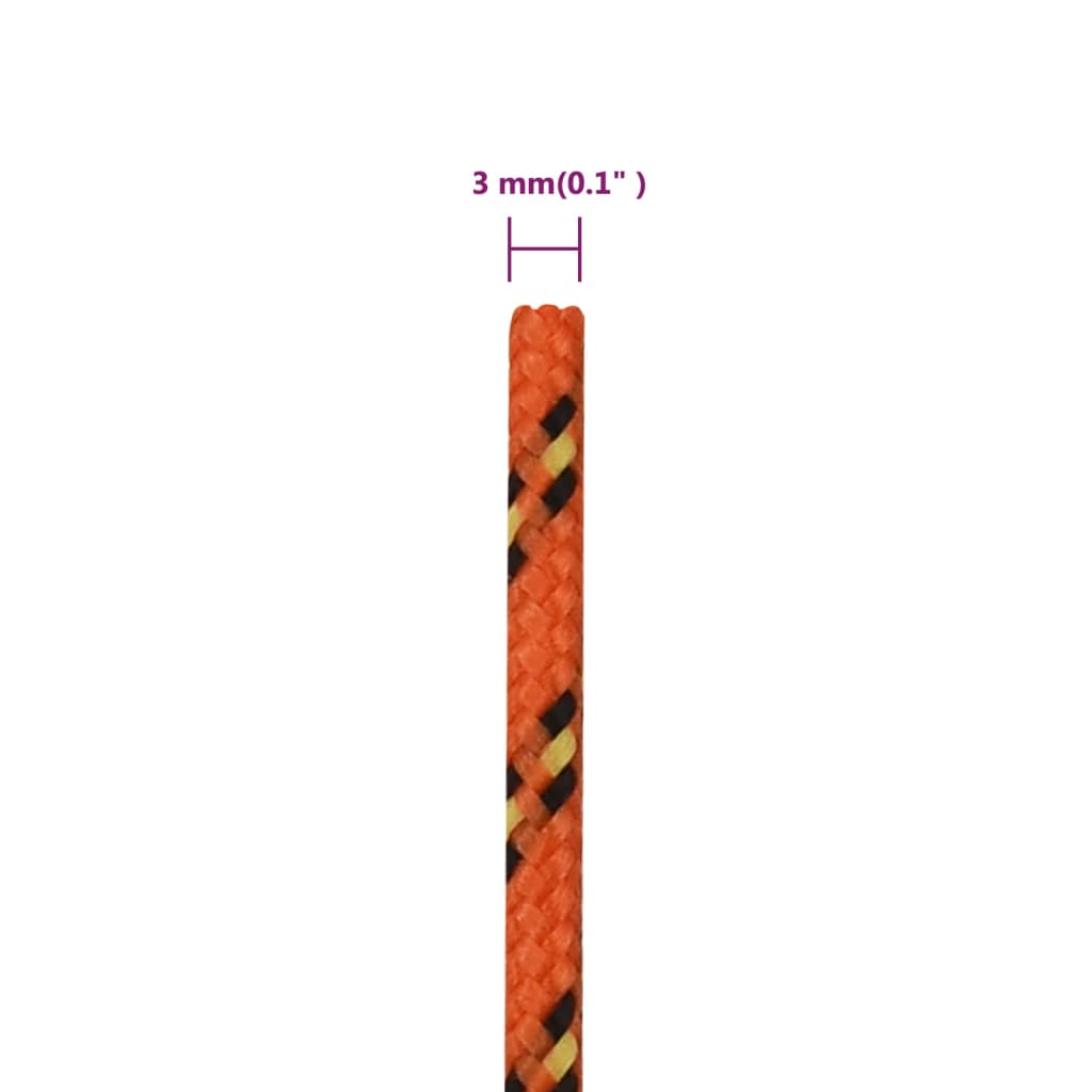 vidaXL Corde de bateau Orange 3 mm 25 m Polypropylène