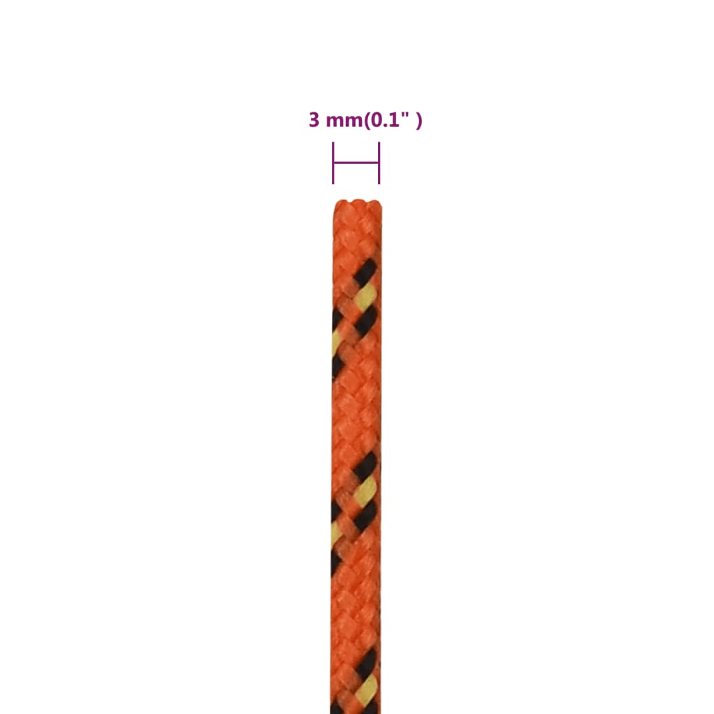 vidaXL Corde de bateau Orange 3 mm 250 m Polypropylène