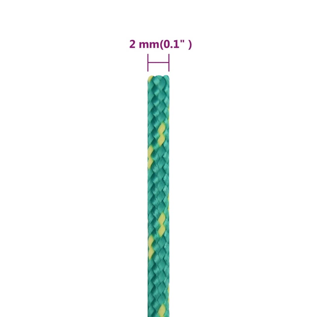 vidaXL Corde de bateau Vert 2 mm 25 m Polypropylène