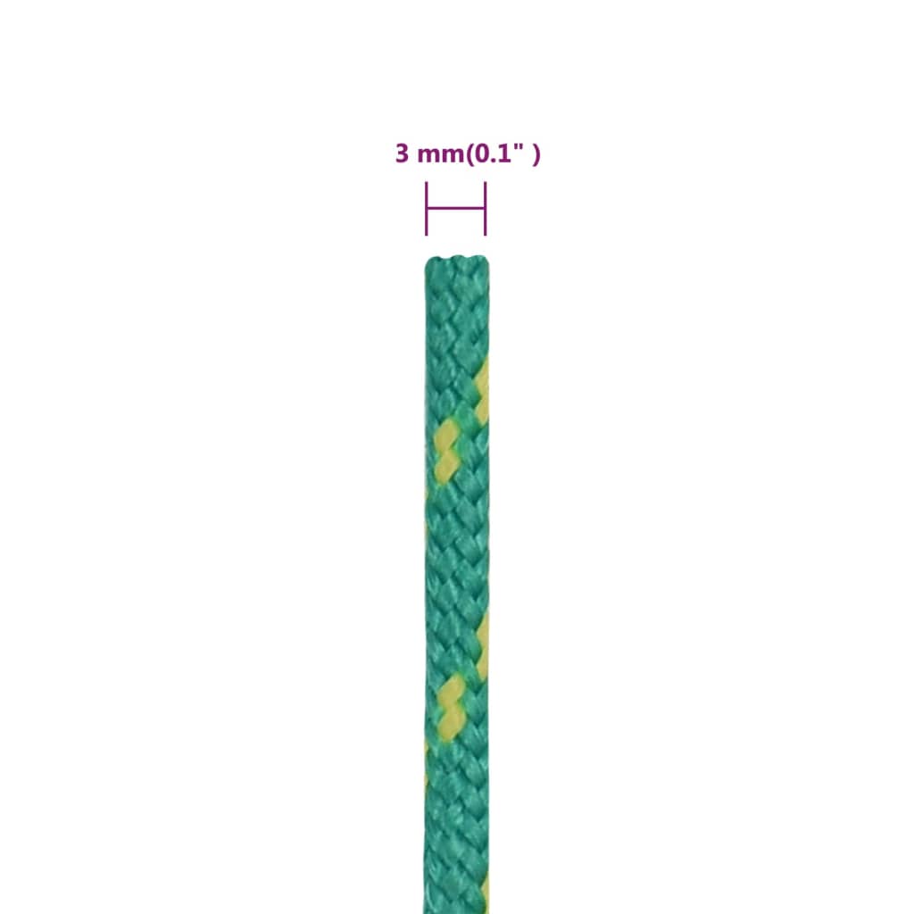 vidaXL Corde de bateau Vert 3 mm 500 m Polypropylène