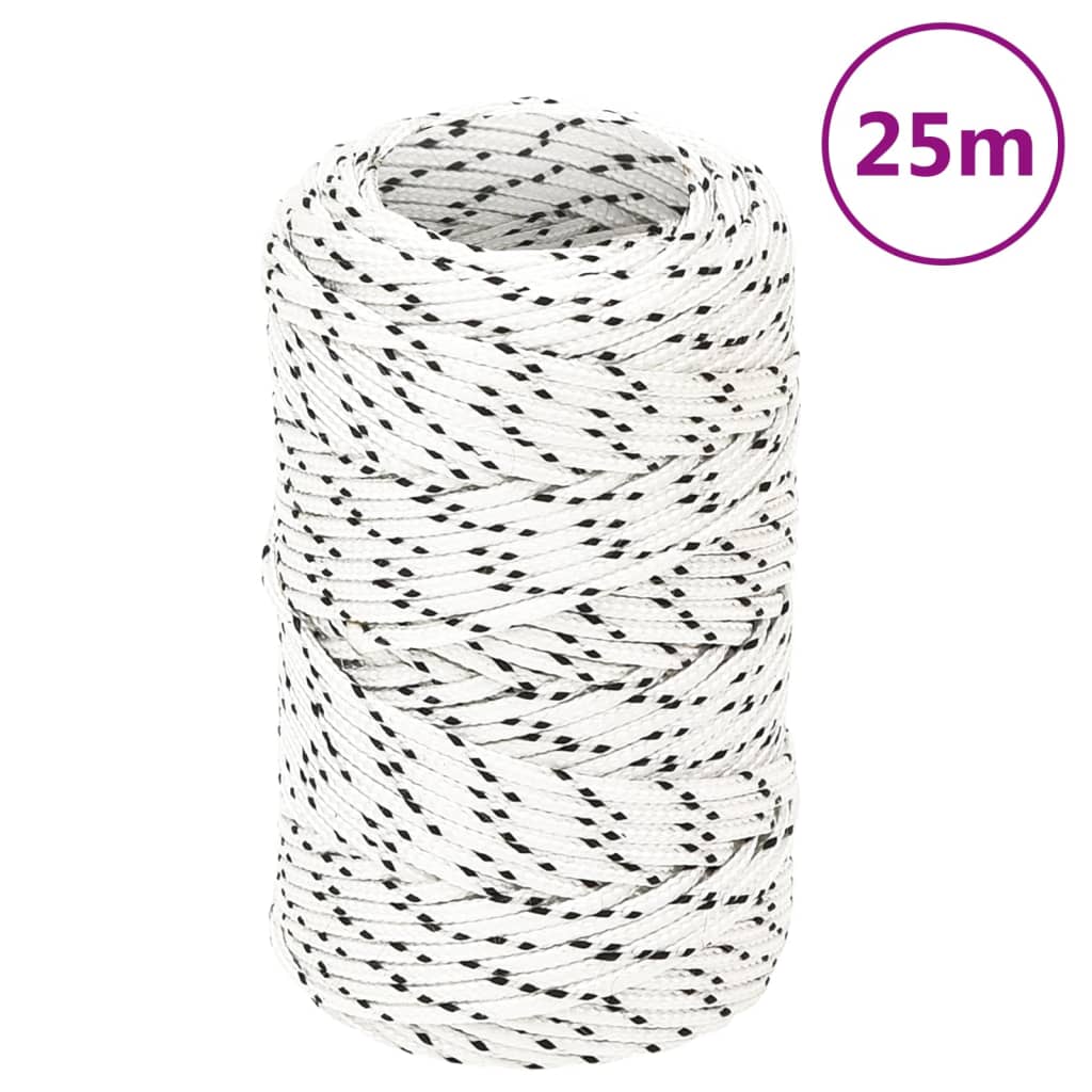 vidaXL Corde de bateau tressé Blanc 2 mmx25 m Polyester