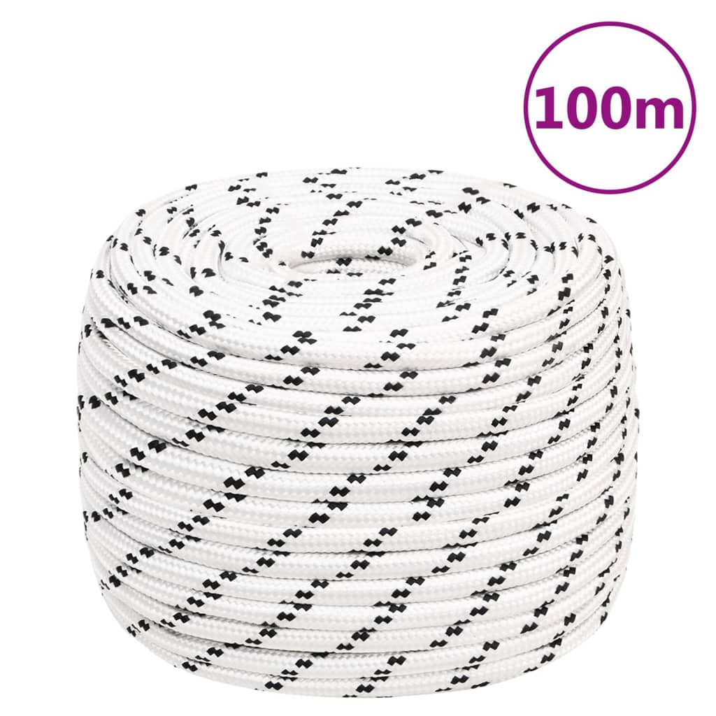 vidaXL Corde de bateau tressé Blanc 12 mmx100 m Polyester