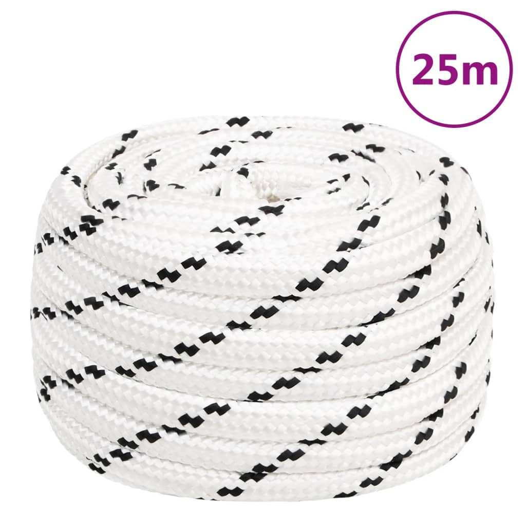 vidaXL Corde de bateau tressé Blanc 16 mmx25 m Polyester