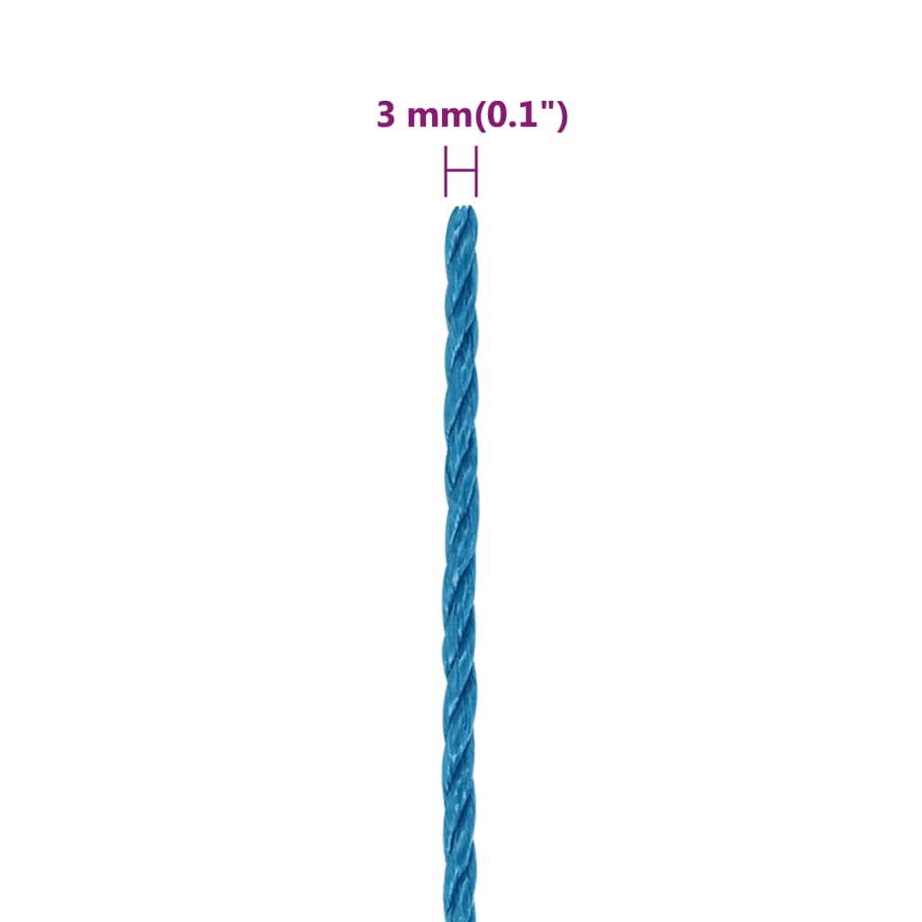 vidaXL Corde de travail Bleu 3 mm 25 m Polypropylène