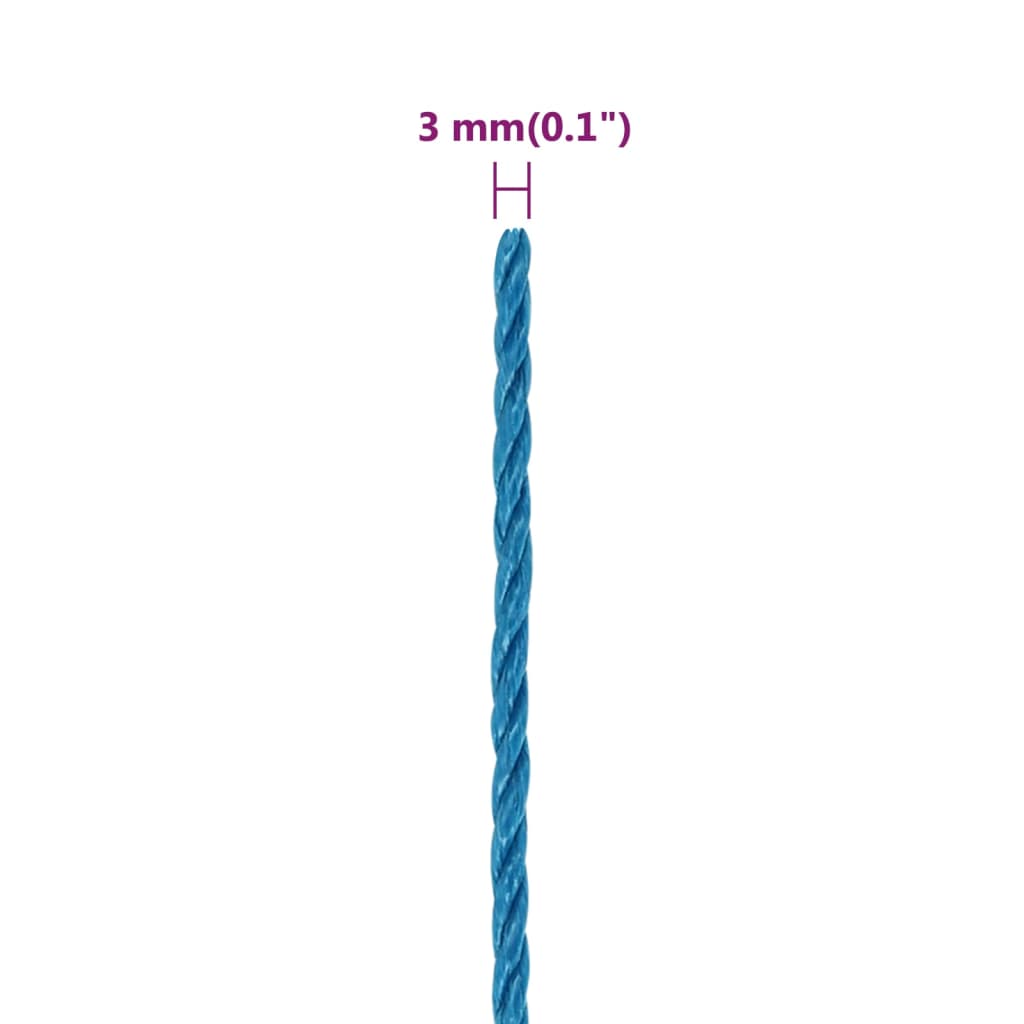 vidaXL Corde de travail Bleu 3 mm 500 m Polypropylène