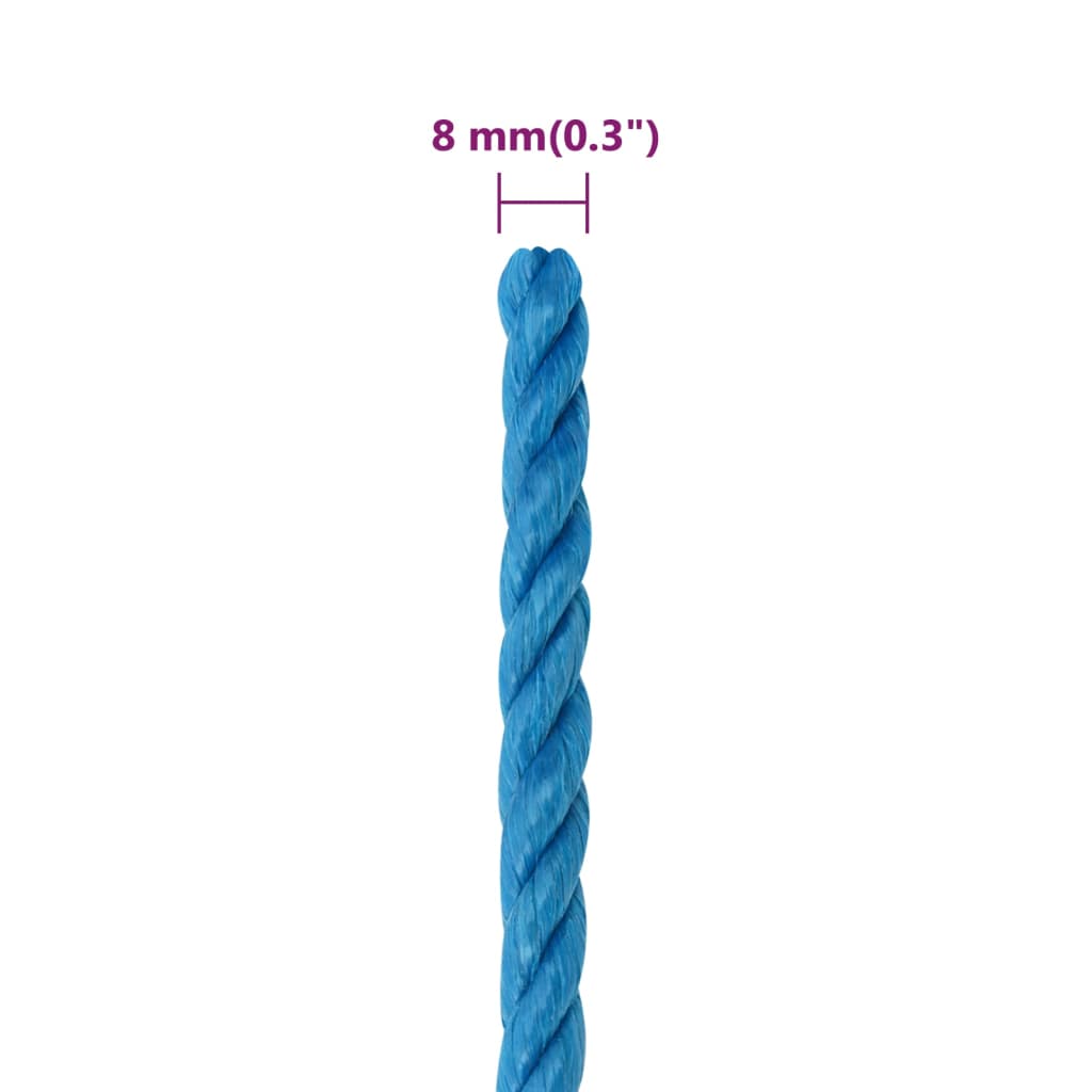 vidaXL Corde de travail Bleu 8 mm 25 m Polypropylène