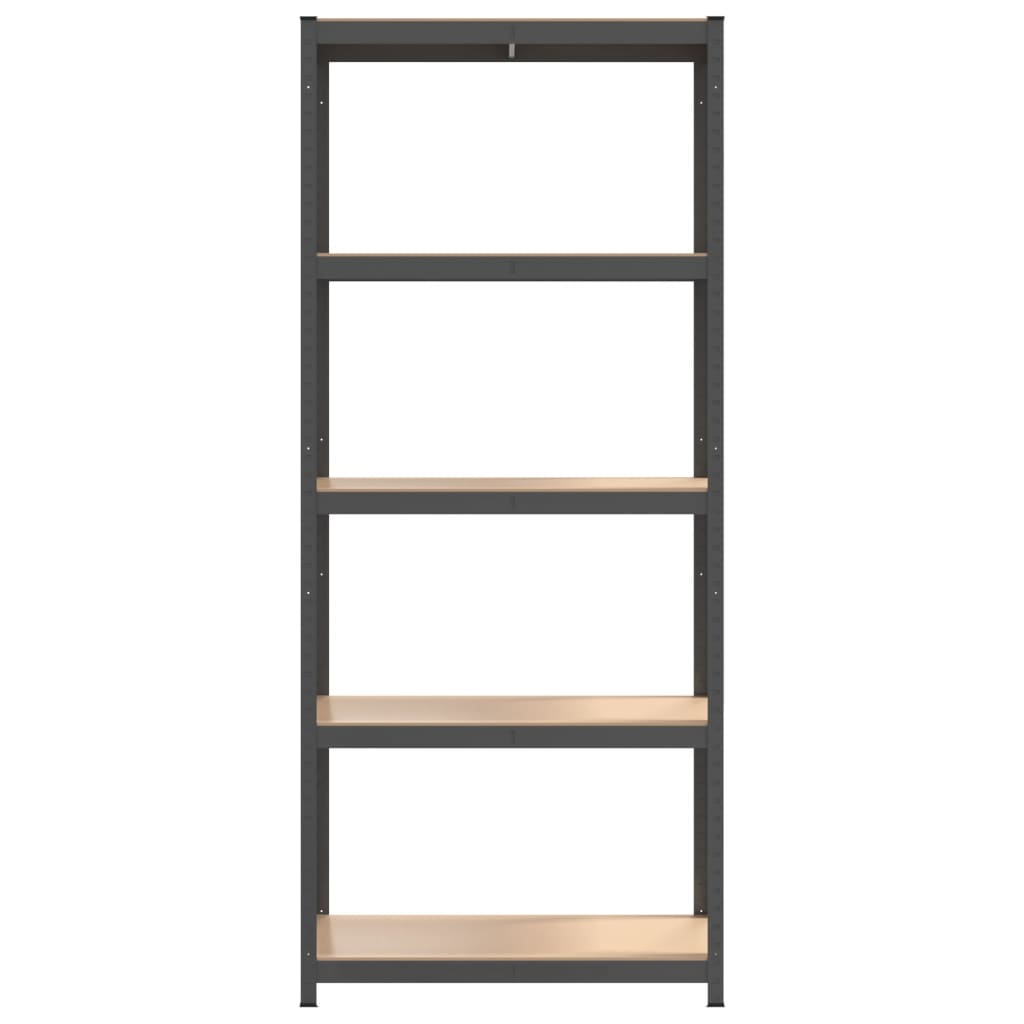 vidaXL Étagères à 5 niveaux 3pcs Anthracite Acier et bois d'ingénierie