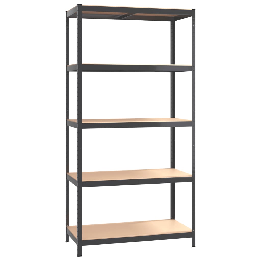 vidaXL Étagère de rangement 5 niveaux Anthracite Acier bois ingénierie