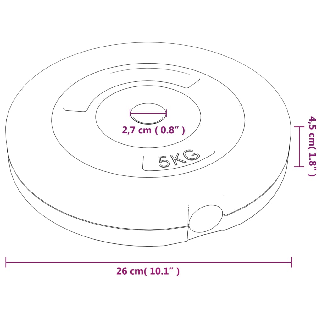 vidaXL Plaques de poids 4 pcs 30 kg Béton
