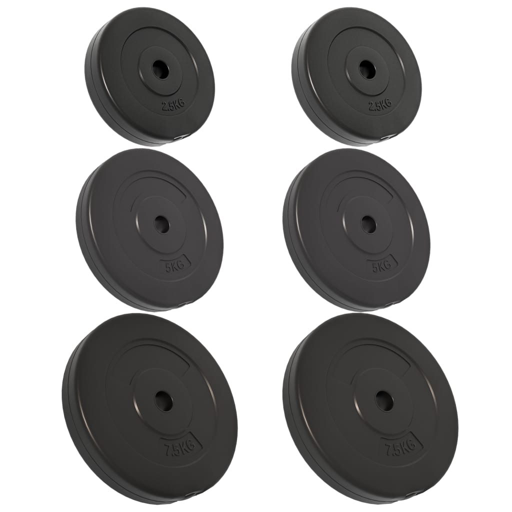 vidaXL Plaques de poids 6 pcs 30 kg Béton