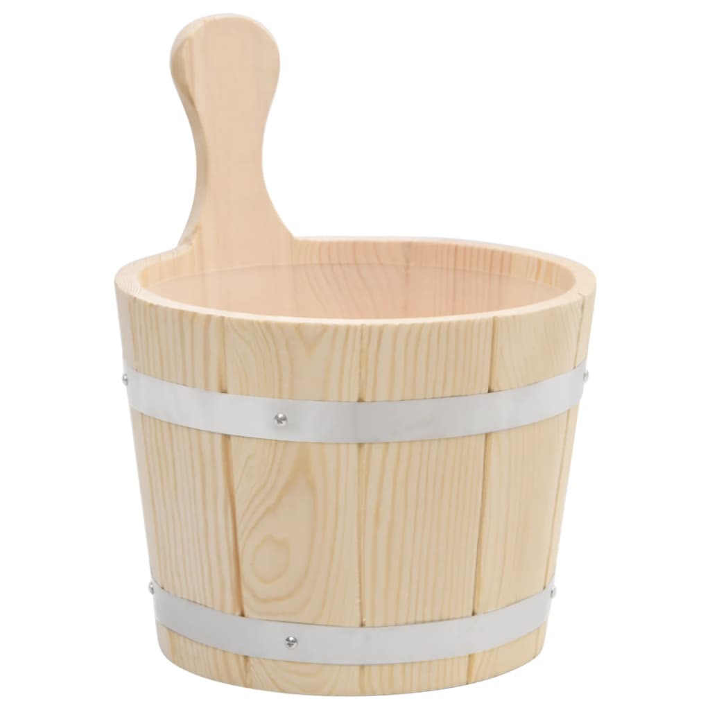 vidaXL Ensemble de seau et louche pour sauna Bois massif de pin