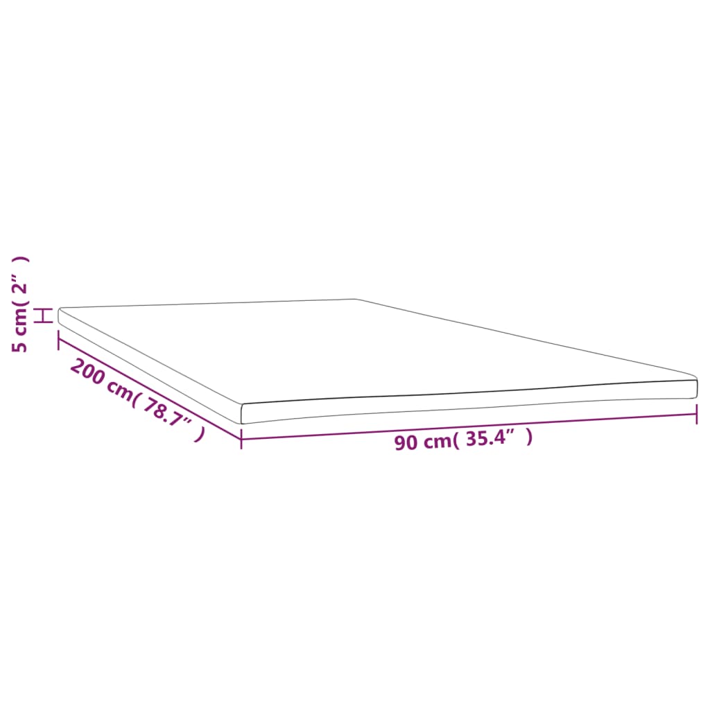 vidaXL Sur-matelas 90x200x5 cm