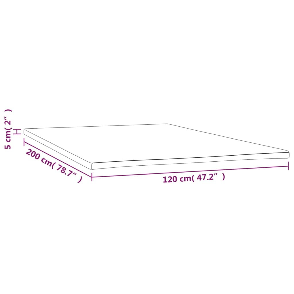 vidaXL Sur-matelas 120x200x5 cm