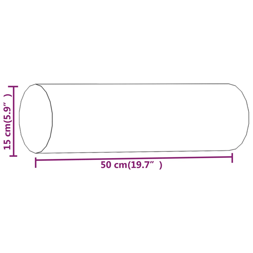 vidaXL Coussins décoratifs 2 pcs Gris foncé Ø15x50 cm Velours