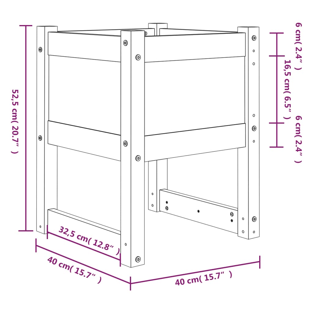 vidaXL Jardinières 2 pcs Blanc 40x40x52,5 cm Bois massif de pin