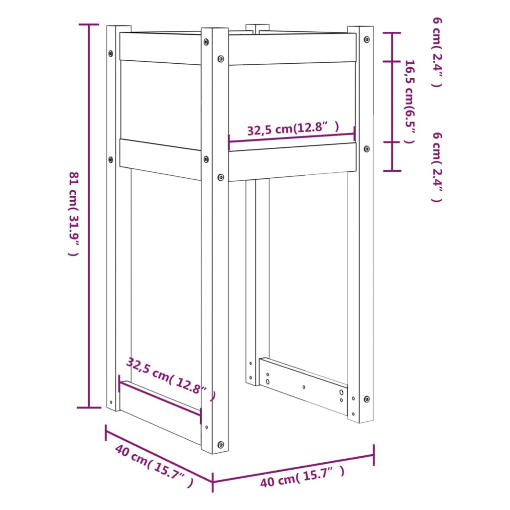 vidaXL Jardinières 2 pcs Blanc 40x40x81 cm Bois massif de pin