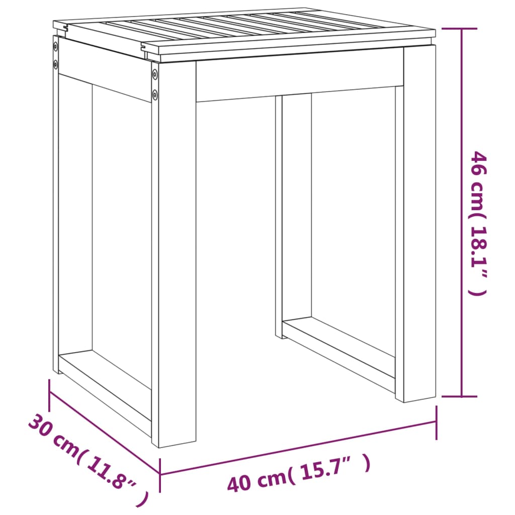 vidaXL Tabouret de salle de bain 40x30x46 cm Bois massif de noyer