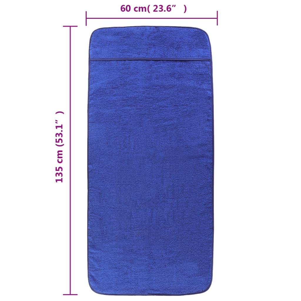 vidaXL Serviettes de plage 4 pcs bleu royal 60x135 cm tissu 400 GSM