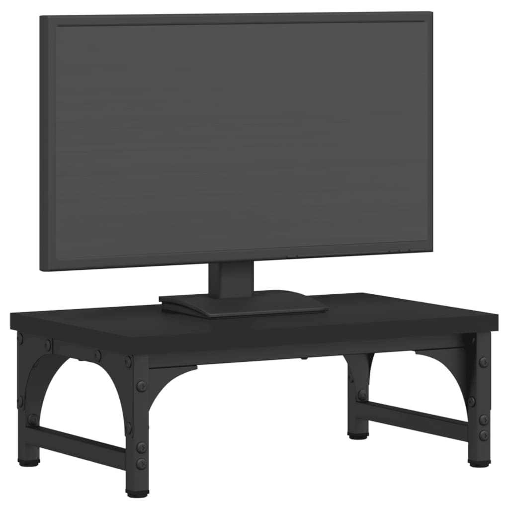 vidaXL Support de moniteur noir 37x23x14 cm bois d'ingénierie