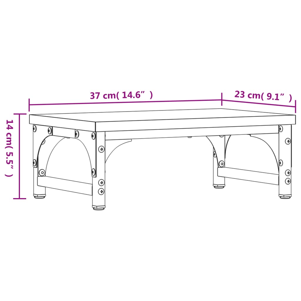 vidaXL Support de moniteur chêne marron 37x23x14 cm bois d'ingénierie