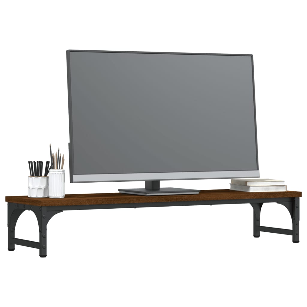 vidaXL Support de moniteur chêne marron 85x23x15,5cm bois d'ingénierie
