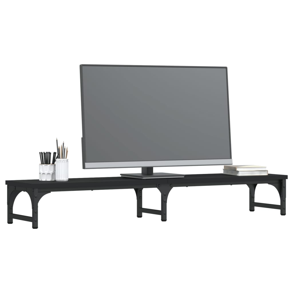vidaXL Support de moniteur noir 105x23x15,5 cm bois d'ingénierie