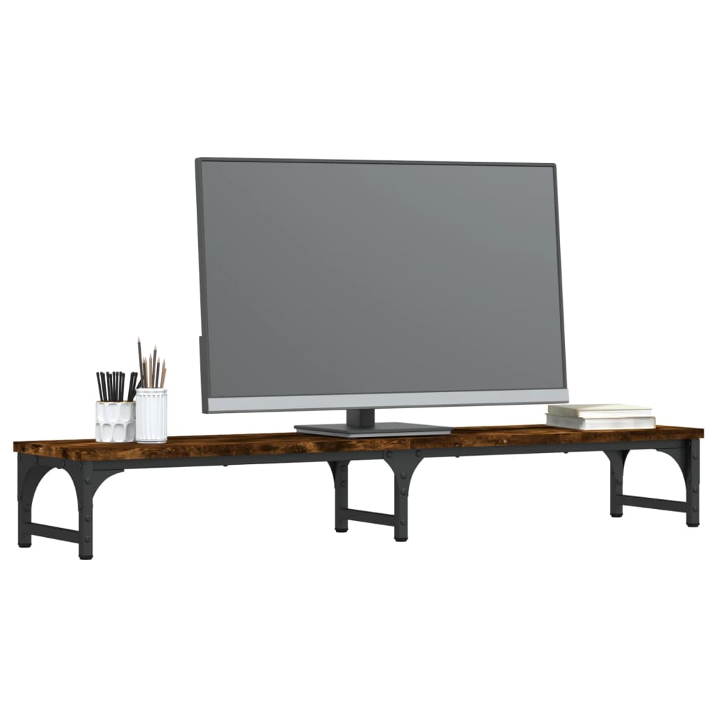 vidaXL Support de moniteur chêne fumé 105x23x15,5 cm bois d'ingénierie