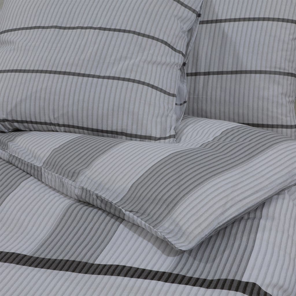 vidaXL Ensemble de housse de couette Gris 220x240 cm Coton