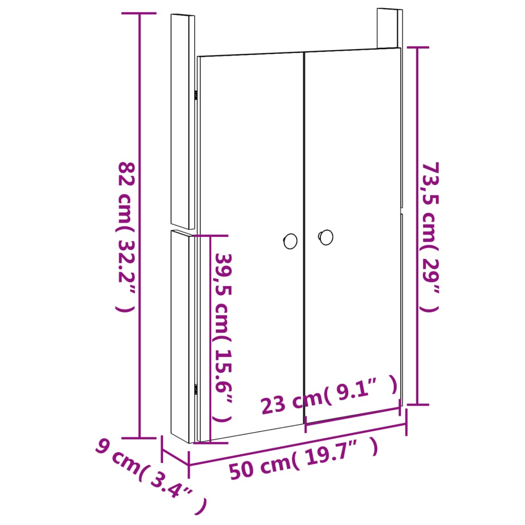 vidaXL Portes de cuisine d'extérieur 2 pcs noir bois de pin massif