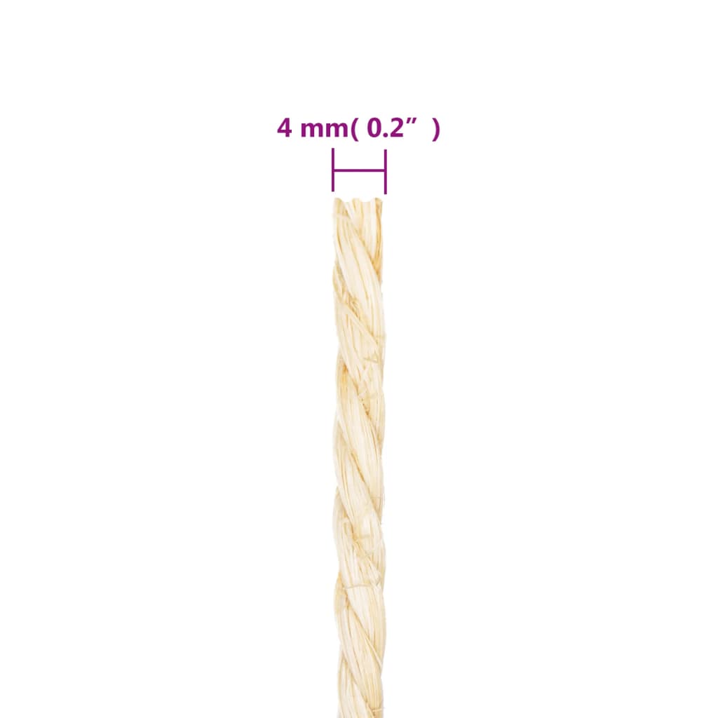 vidaXL Corde 100 % sisal 4 mm 500 m