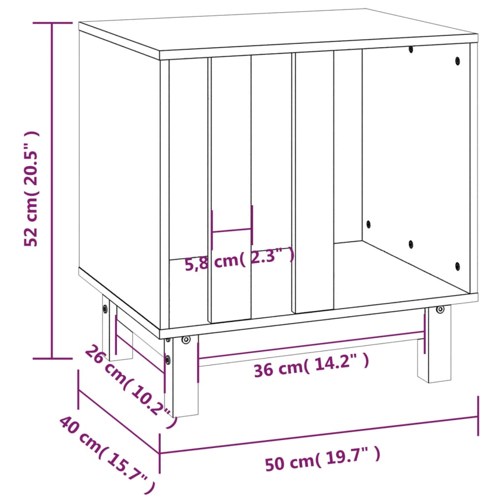 vidaXL Niche pour chien Marron miel 50x40x52 cm Bois de pin massif