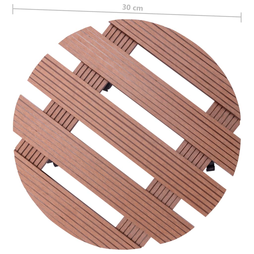 vidaXL Chariots à plantes 4 pcs Marron Ø30x7,5 cm WPC