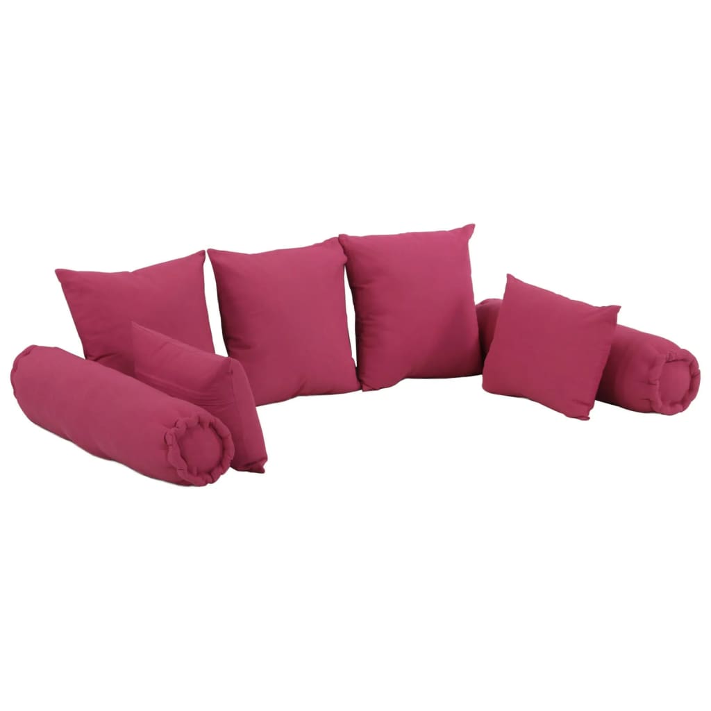 vidaXL Ensemble d'oreillers décoratifs 7 pcs Rose Tissu