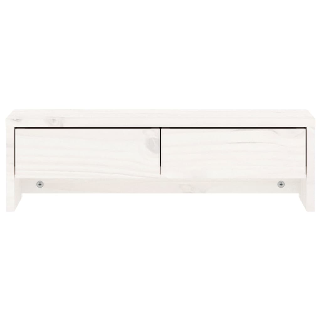 vidaXL Support de moniteur Blanc 50x27x15 cm Bois de pin solide