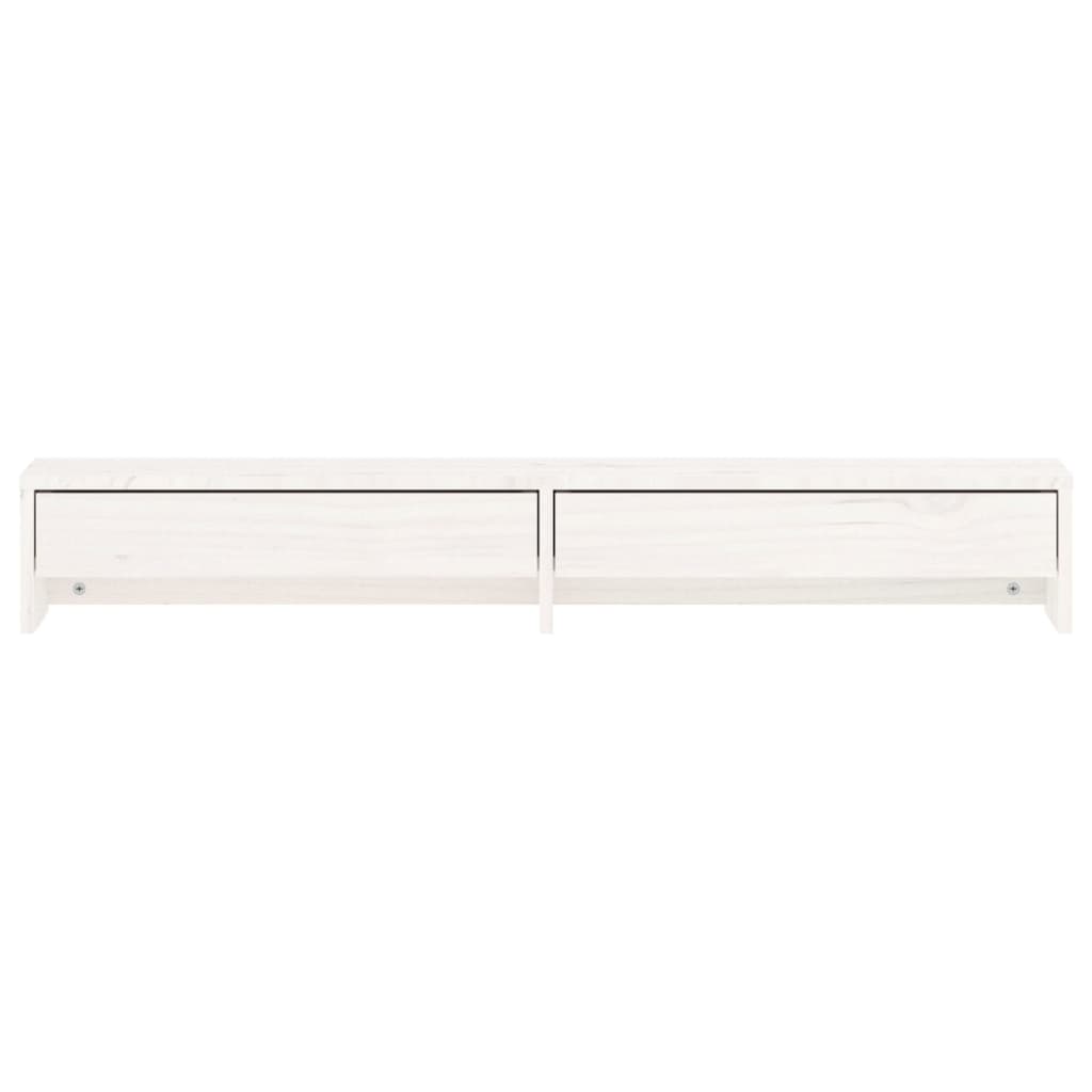 vidaXL Support de moniteur Blanc 100x27x15 cm Bois de pin solide