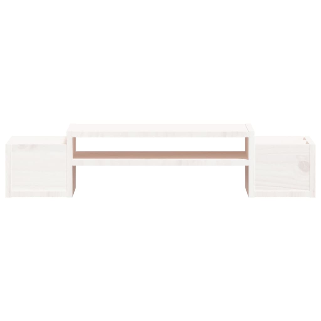 vidaXL Support de moniteur Blanc 70x27,5x15 cm Bois de pin solide