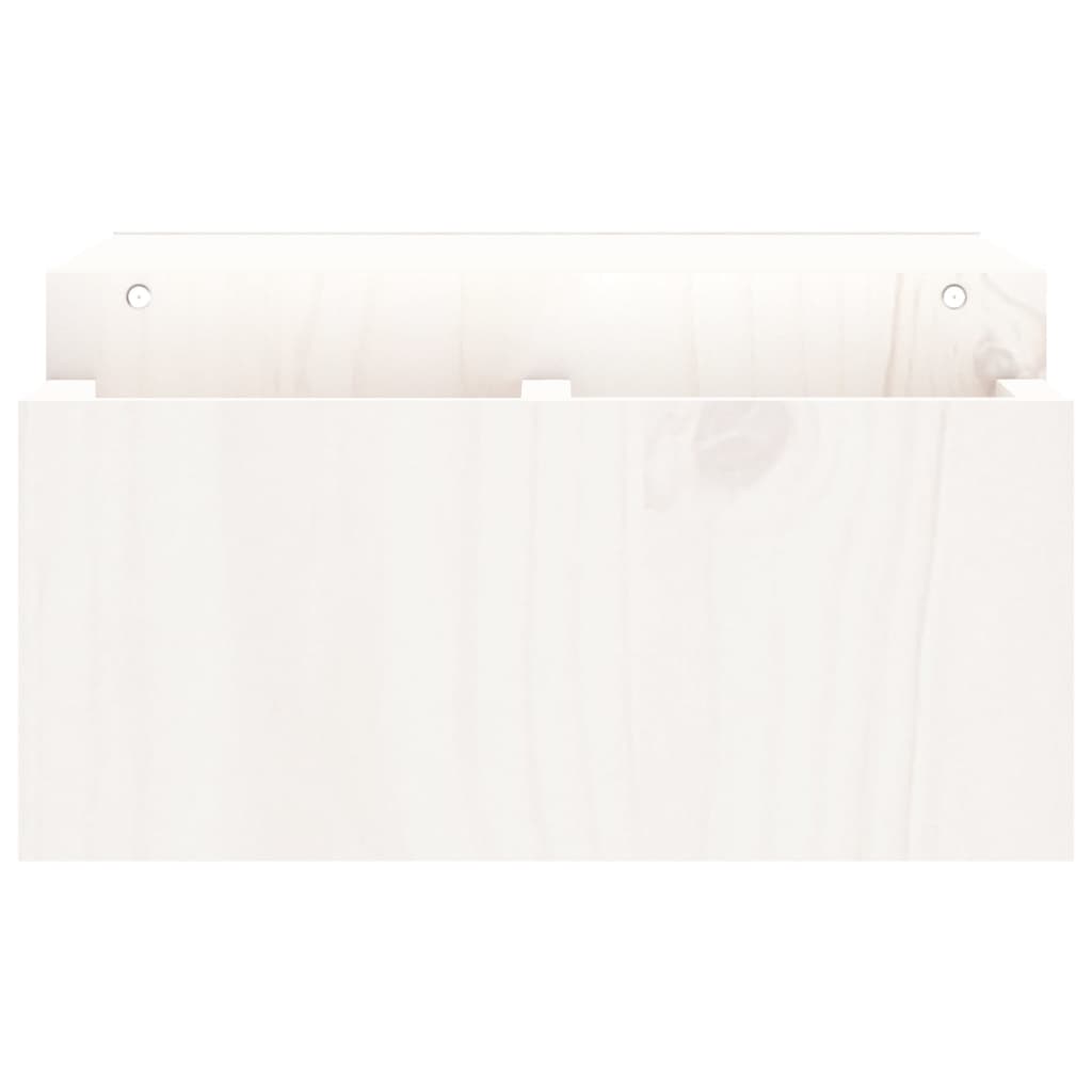 vidaXL Support de moniteur Blanc 70x27,5x15 cm Bois de pin solide