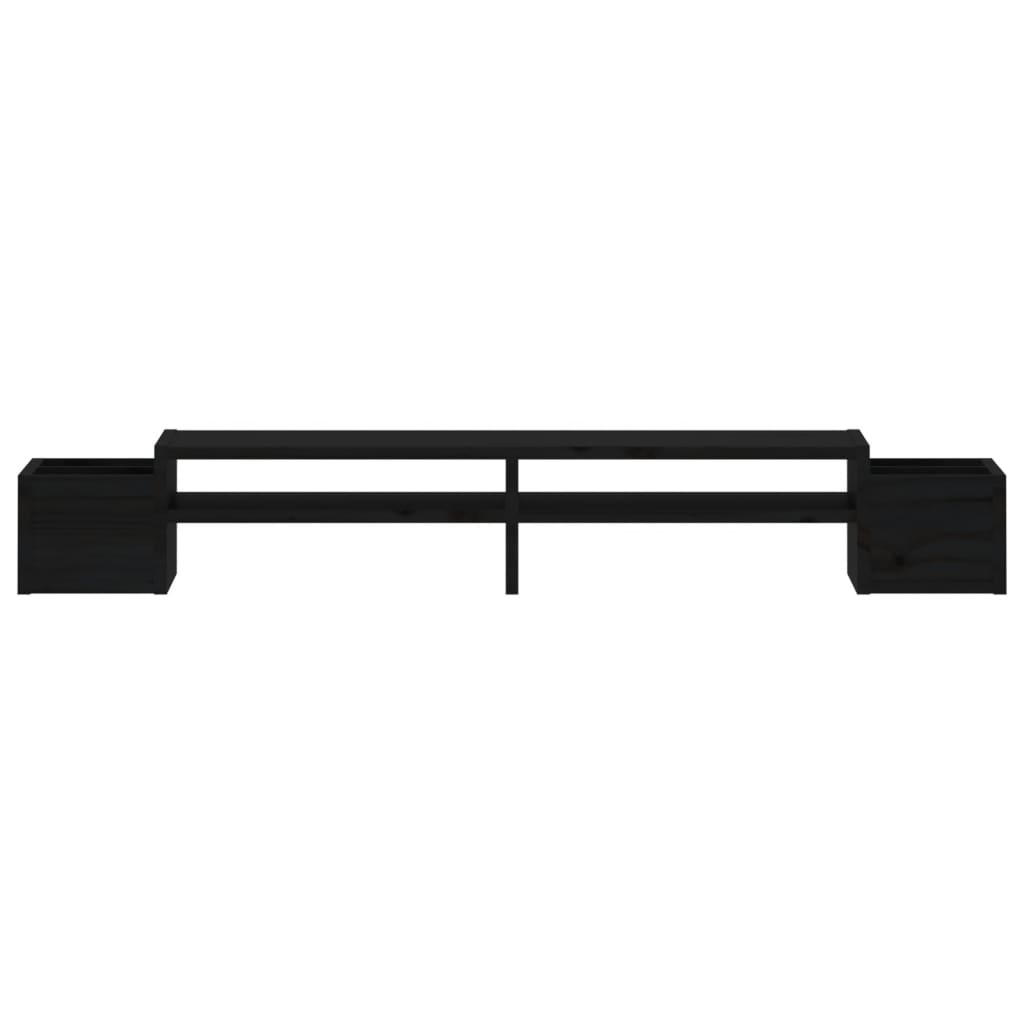 vidaXL Support de moniteur Noir 100x27,5x15 cm Bois de pin solide