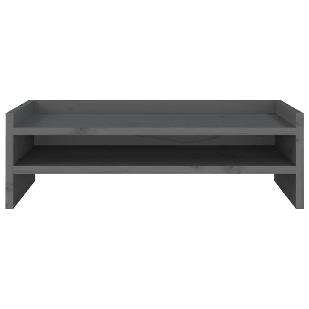 vidaXL Support de moniteur Gris 50x24x16 cm Bois de pin solide