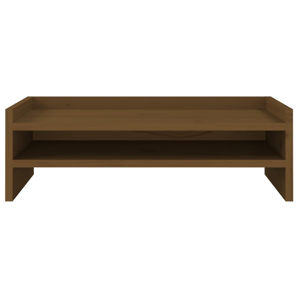 vidaXL Support de moniteur Marron miel 50x24x16 cm Bois de pin solide