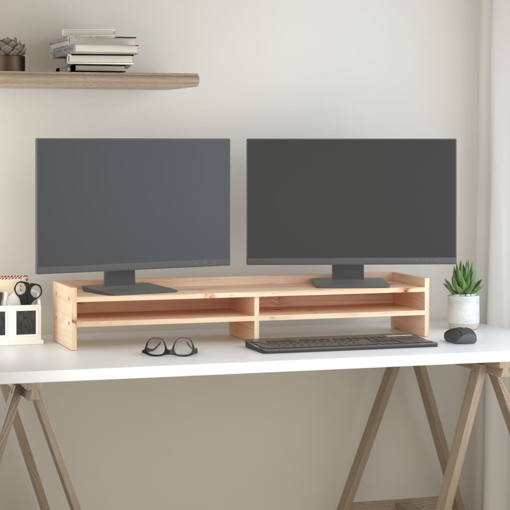 vidaXL Support pour moniteur 100x24x16 cm Bois de pin solide