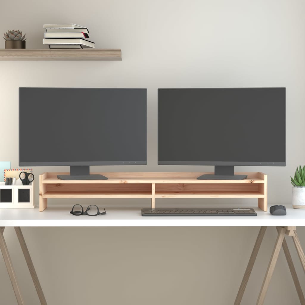 vidaXL Support pour moniteur 100x24x16 cm Bois de pin solide